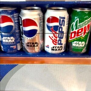 Star Wars Collectible Cans - Blue, Silver, Red, Green